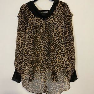 Sheer Leopard Print Blouse